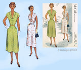 1950s Vintage McCall Sewing Pattern 8423 Uncut Scalloped  Dress Size 16 34B
