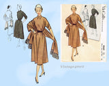 1950s Vintage McCall Sewing Pattern 8660 Chic Dress and Stole Sz 34 B UNCUT