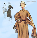 1950s Vintage McCall Sewing Pattern 8660 Chic Dress and Stole Sz 34 B UNCUT