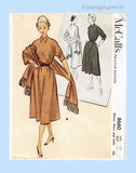 1950s Vintage McCall Sewing Pattern 8660 Chic Dress and Stole Sz 34 B UNCUT