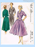 1950s Vintage McCall Sewing Pattern 8678 Stylish Misses Cocktail Dress Sz 32 Bust