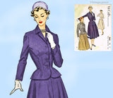 McCall's 8681: 1950s Chic Misses Peplum Suit Sz 34 Bust Vintage Sewing Pattern