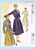 McCall's 8681: 1950s Chic Misses Peplum Suit Sz 34 Bust Vintage Sewing Pattern