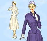 McCall's 8681: 1950s Chic Misses Peplum Suit Sz 34 Bust Vintage Sewing Pattern
