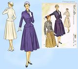 McCall's 8681: 1950s Chic Misses Peplum Suit Sz 34 Bust Vintage Sewing Pattern