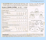 1950s Vintage McCalls Sewing Pattern 8771 Darling Little Girls Dress Size 4