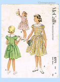 Original 1951 McCall Pattern No. 8771 - Girls' Dress