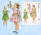 1950s Vintage McCalls Sewing Pattern 8771 Darling Little Girls Dress Size 4