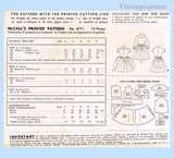 1950s Vintage McCalls Sewing Pattern 8771 Darling Little Girls Dress Size 6