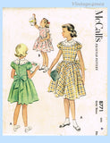 1950s Vintage McCalls Sewing Pattern 8771 Darling Little Girls Dress Size 6