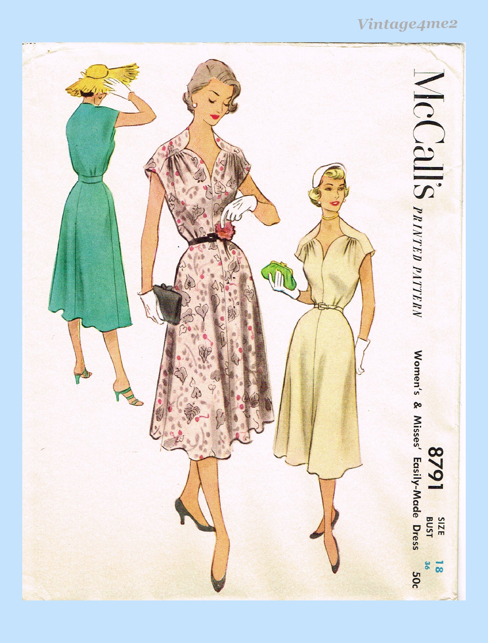 専用40s-50s vintagePENDLETONcheck gowncoat 1940s Vintage McCall Sewing Pattern 8594 Uncut Misses Street