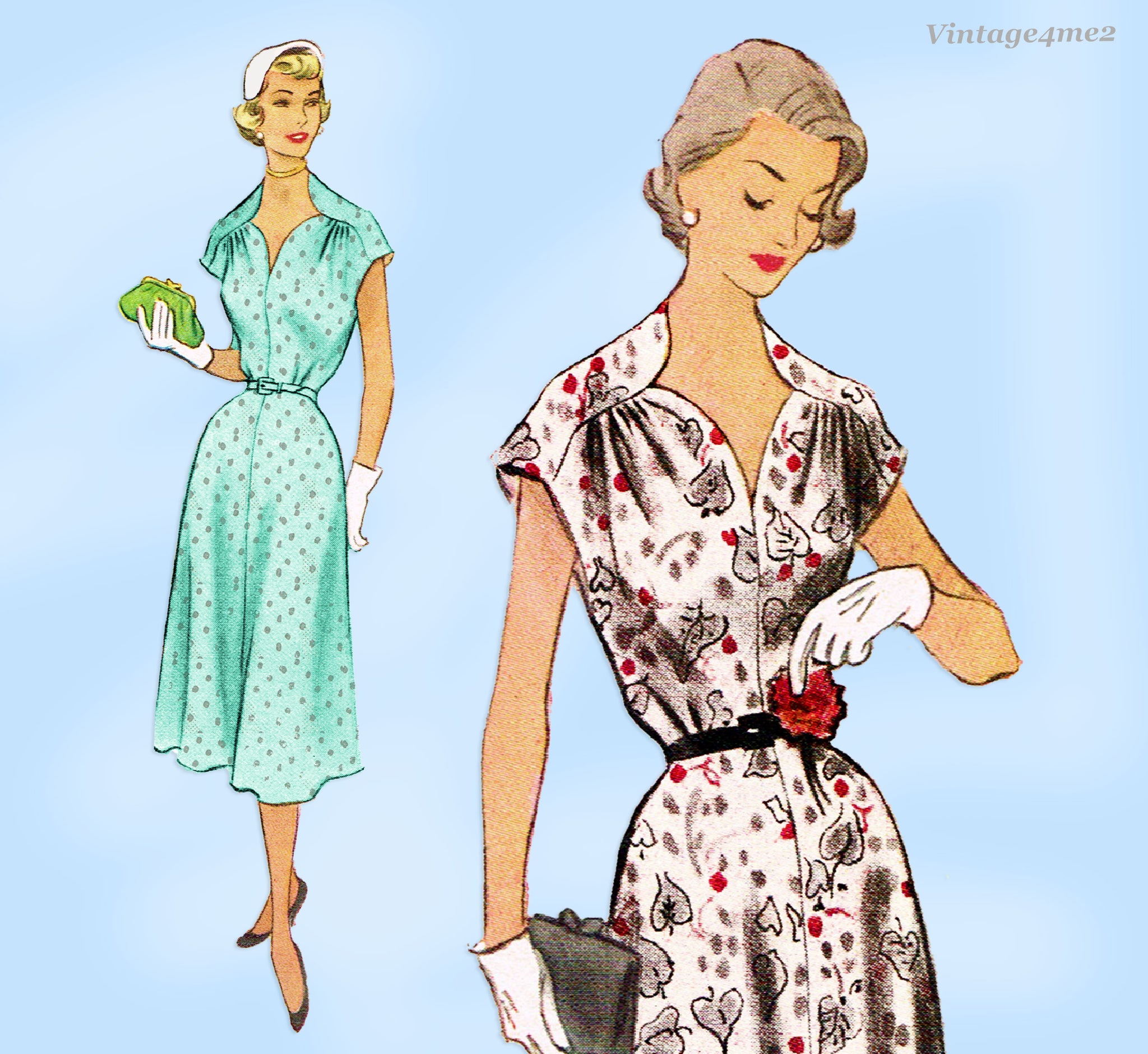 1940s Vintage McCall Sewing Pattern 8594 Uncut Misses Street