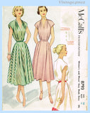 1950s Vintage McCall Sewing Pattern 8793 Stunning Misses Bias Cut Dress Sz 38 B