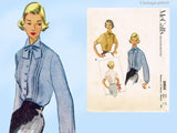 1950s Vintage McCall Sewing Pattern 8804 Stunning Uncut Misses Blouse Sz 36 Bust