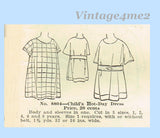 1920s Vintage McCall Pattern 8804 Uncut Toddler Girls Hot Day Dress Size 4