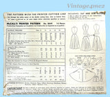 1950s Vintage McCall's Sewing Pattern 8849 Misses Italian Couture Sun Dress 30 B