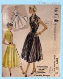 1950s Vintage McCall's Sewing Pattern 8849 Misses Italian Couture Sun Dress 30 B