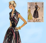 1950s Vintage McCall's Sewing Pattern 8849 Misses Italian Couture Sun Dress 30 B
