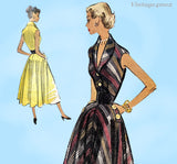 1950s Vintage McCall's Sewing Pattern 8849 Misses Italian Couture Sun Dress 30 B