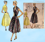 1950s Vintage McCall's Sewing Pattern 8849 Misses Italian Couture Sun Dress 30 B