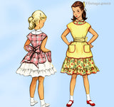 1950s Vintage McCalls Sewing Pattern 8956 Darling Girls Apron or Jumper Sz 12