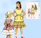 1950s Vintage McCalls Sewing Pattern 8956 Darling Girls Apron or Jumper Sz 12