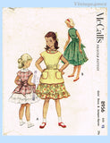 1950s Vintage McCalls Sewing Pattern 8956 Darling Girls Apron or Jumper Sz 12