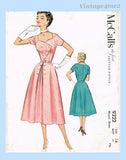1950s Vintage McCalls Sewing Pattern 9322 Misses Cocktail or Dinner Dress Sz 32 B