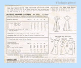 1950s Vintage McCalls Sewing Pattern 9322 Misses Cocktail or Dinner Dress Sz 32 B