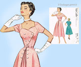 1950s Vintage McCalls Sewing Pattern 9322 Misses Cocktail or Dinner Dress Sz 32 B