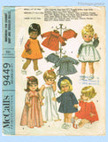 1960s Vintage McCalls Sewing Pattern 9449 19 to 22 Goody Two Shoes Doll Clothes