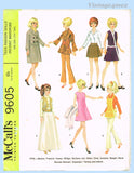 1960s Vintage McCalls Sewing Pattern 9605 11 1/2 Boho Barbie Doll Clothes Set