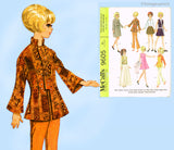 1960s Vintage McCalls Sewing Pattern 9605 11 1/2 Boho Barbie Doll Clothes Set