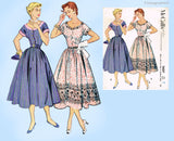 1950s Vintage McCall's Sewing Pattern 9607 Bordered Print  Dress Sz 32 Bust
