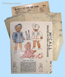 1940s Vintage McCall Sewing Pattern 964 Cute Baby Girls Heirloom Coat & Bonnet Sz1
