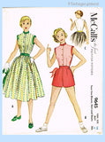 Original 1953 McCall's Pattern No. 9645 - Teen Size Blouse, Skirt and Shorts
