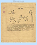 1910s McCall Kaumagraph Embroidery Transfer 974 Uncut Lazy Daisy Pillowcase Motifs