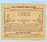 1910s McCall Kaumagraph Embroidery Transfer 975 Uncut Lazy Daisy Vanity Scarf