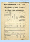 McCall 987: 1940s Misses WWII Farm Kitchen Apron Sz 40-42 B Vintage Sewing Pattern
