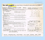 McCall 9879: 1950s Charming Uncut Misses Street Dress Size 38 B Vintage Sewing Pattern