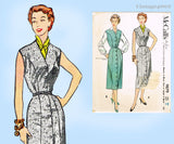 McCall 9879: 1950s Charming Uncut Misses Street Dress Size 38 B Vintage Sewing Pattern