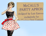 1950s Vintage McCall Sewing Pattern Quaker Oats Party Apron Fits All Luis Estevez