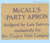 1950s Vintage McCall Sewing Pattern Quaker Oats Party Apron Fits All Luis Estevez