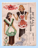 McCall 1367: 1940s Misses Embroidered Apron Fits All Vintage Sewing Pattern