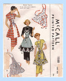 Original 1950 McCall Pattern No. 1550 - Misses' Aprons to Be Made from Scraps