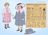 1910s Vintage McCall Sewing Pattern 8090 18 Inch Little Girl Doll Clothes Set