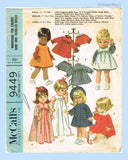 1960s Vintage McCalls Sewing Pattern 9449 17 to 18 Goody Two Shoes Doll Clothes