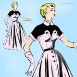 1950s Modes Royale Vintage Sewing Pattern D-102 Misses Street Dress Sz 32 Bust