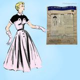 1950s Modes Royale Vintage Sewing Pattern D-102 Misses Street Dress Sz 32 Bust