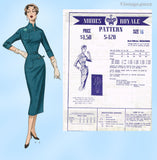 1950s Modes Royale Vintage Sewing Pattern S-128 Uncut Misses Slender Sheath Sz 36 B
